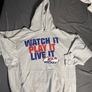 Gray USA Hockey Hoodie